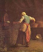 jean-francois millet Woman Baking Bread Germany oil painting artist